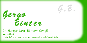 gergo binter business card