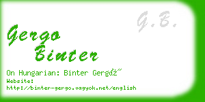 gergo binter business card